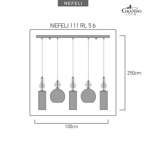 Nefeli 111/RL 5b graphite-fume crystal pendant linear light Linear Chandelier Nefeli design