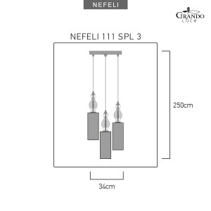 Nefeli 111/SPL 3 graphite-fume crystal pendant light Pendant Lights Nefeli design