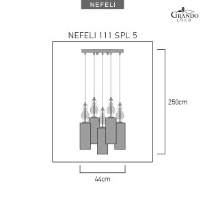 Nefeli 111/SPL 5 black-fume crystal pendant light Pendant Lights Nefeli design