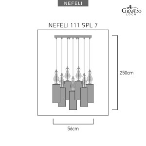 Nefeli 111/SPL 7 clear-fume crystal pendant light Pendant Lights Nefeli design