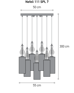 Nefeli 111/SPL 7 clear-fume crystal pendant light Pendant Lights Nefeli design