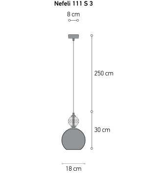 Nefeli 111/S 3 graphite-fume crystal pendant light Pendant Lights Nefeli design