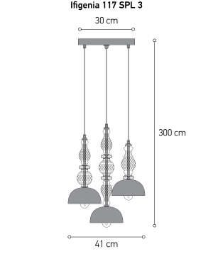 Ifigenia 117/SPL 3 gold leaf-transparent pendant light Pendant Lights Ifigenia design