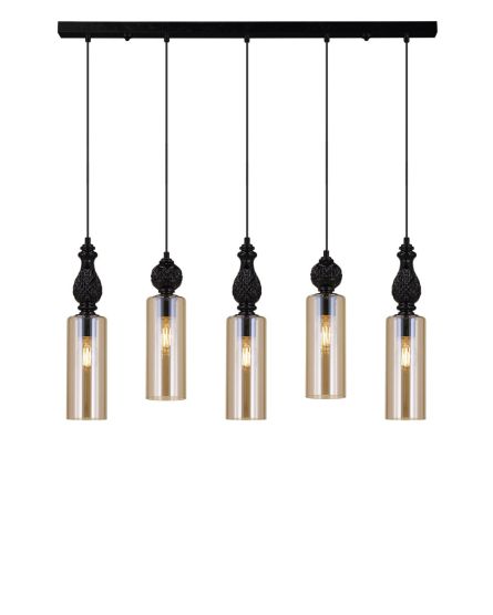 Linear Chandelier Nefeli Nefeli 111/RL 5a black-honey crystal pendant linear light