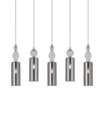 Linear Chandelier Nefeli Nefeli 111/RL 5a crystal-fume pendant linear light View 1