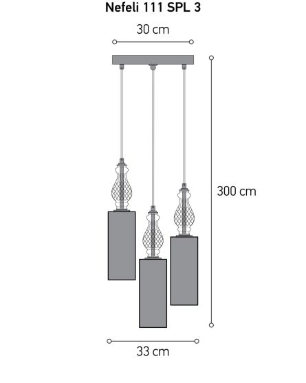 Pendant Lights Nefeli Nefeli 111/SPL 3 crystal-fume crystal pendant light View 3