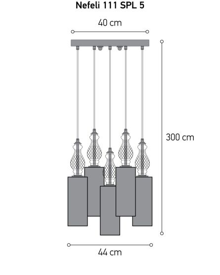 Pendant Lights Nefeli Nefeli 111/SPL 5 gold leaf-fume crystal pendant light View 2