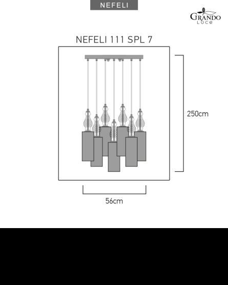 Φωτιστικά Οροφής-Κρεμαστά Nefeli Nefeli 111/SPL 7 διαφανές-φιμέ κρυστάλλινο φωτιστικό οροφής κρεμαστό Όψη 3