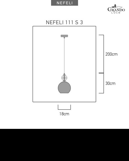 Φωτιστικά Οροφής-Κρεμαστά Nefeli Nefeli 111/S 3 γραφίτης-φιμέ κρυστάλλινο φωτιστικό οροφής κρεμαστό Όψη 3