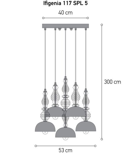 Pendant Lights Ifigenia Ifigenia 117/SPL 5 silver leaf-perla pendant light View 3