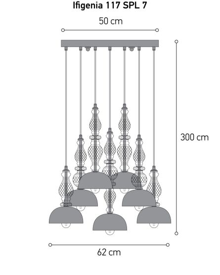 Pendant Lights Ifigenia Ifigenia 117/SPL 7 silver leaf-black pendant light View 3