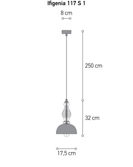 Pendant Lights Ifigenia Ifigenia 117/S 1 silver leaf-transparent pendant light View 4