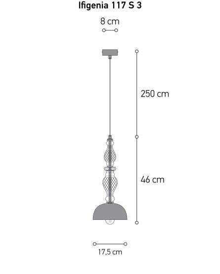 Pendant Lights Ifigenia Ifigenia 117/S 3 silver leaf-graphite pendant light View 4