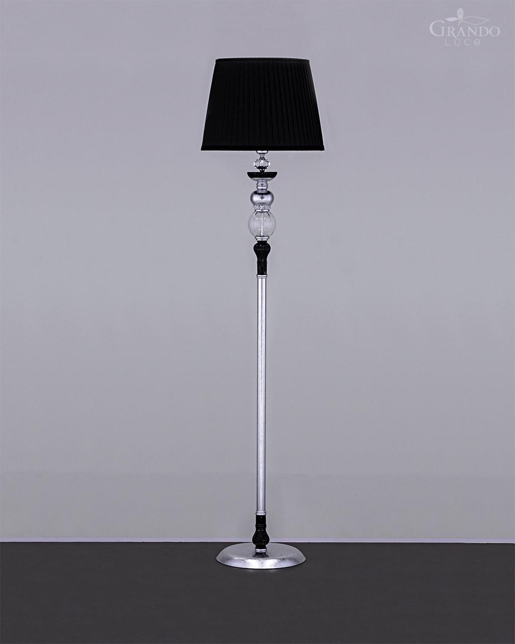 black and silver floor lamp